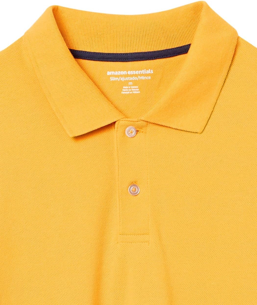 image:imageAmazon Essentials Mens LongSleeve Pique Polo ShirtDark Yellow