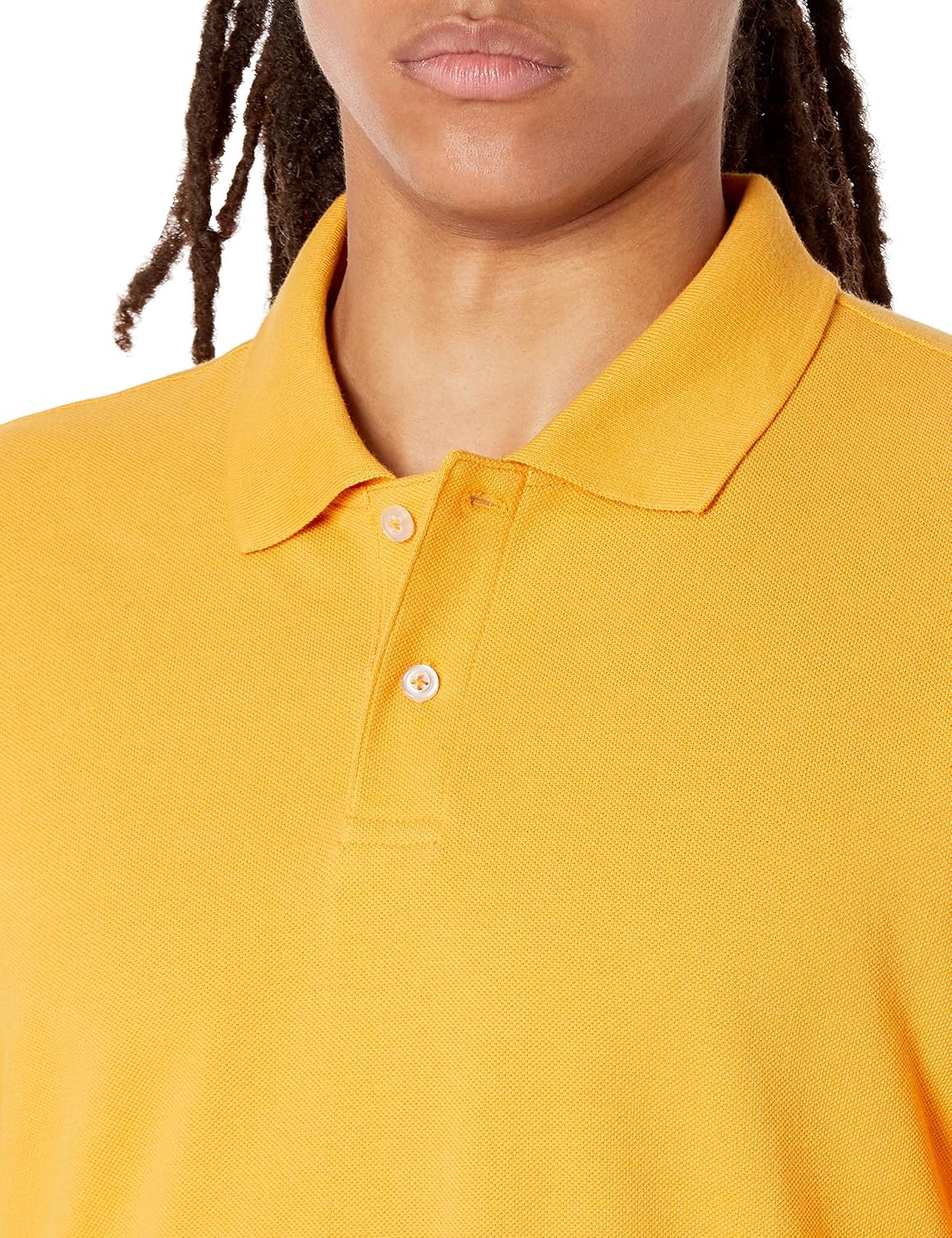image:imageAmazon Essentials Mens LongSleeve Pique Polo ShirtDark Yellow