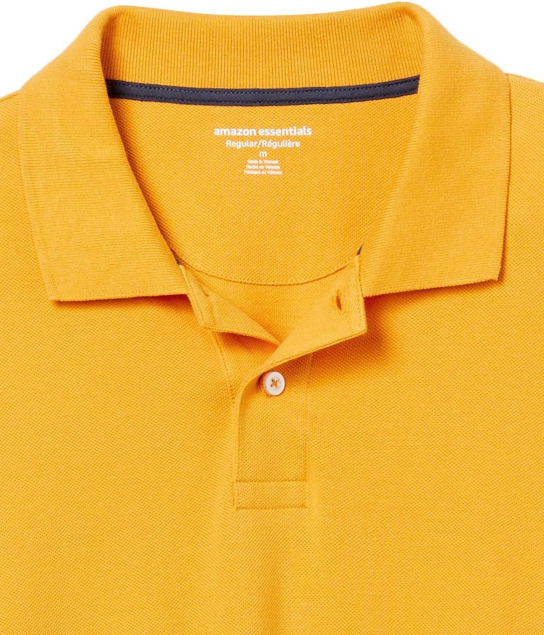 image:imageAmazon Essentials Mens LongSleeve Pique Polo ShirtDark Yellow