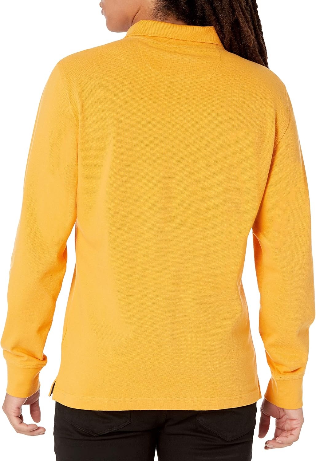 image:imageAmazon Essentials Mens LongSleeve Pique Polo ShirtDark Yellow