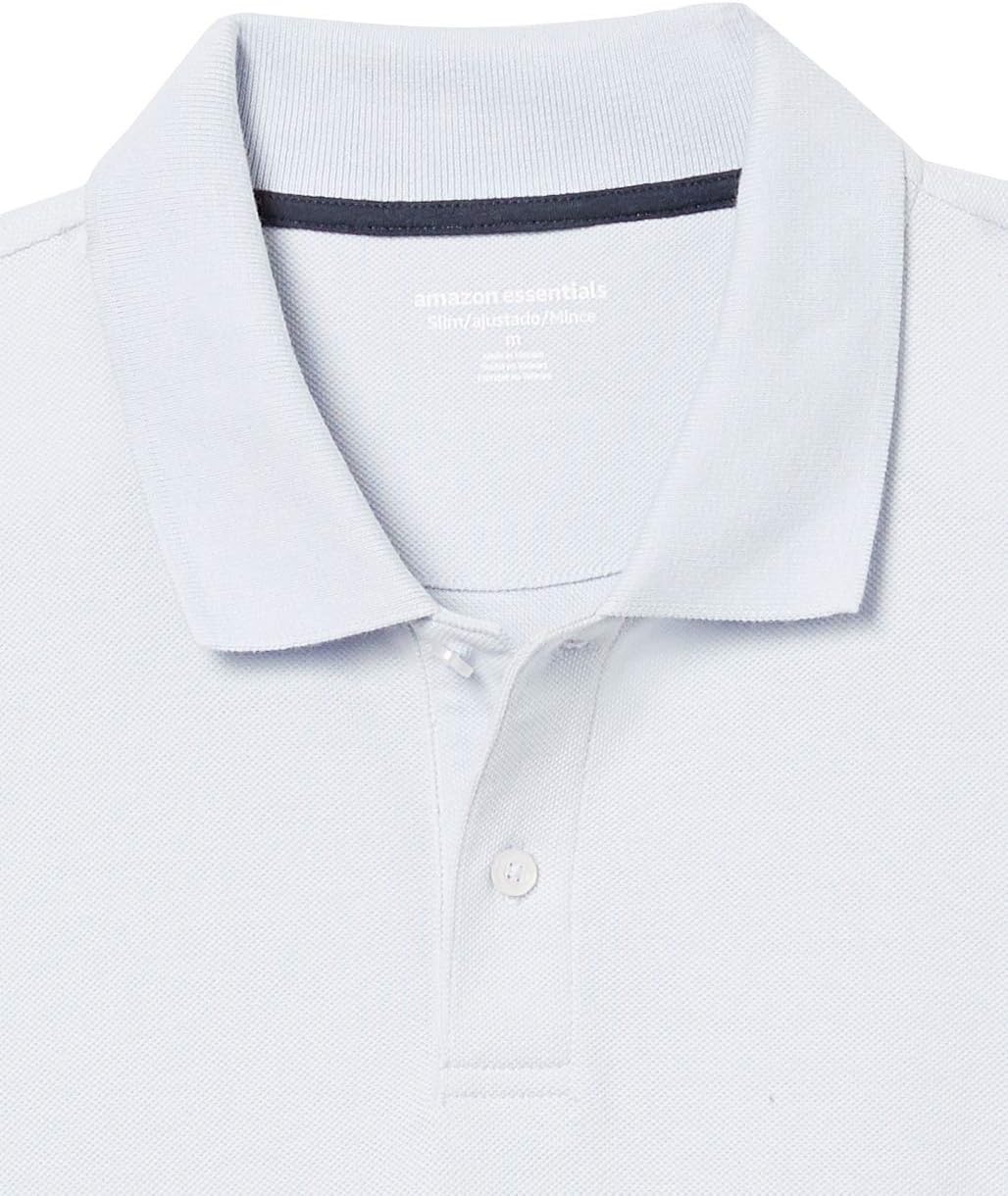image:imageAmazon Essentials Mens LongSleeve Pique Polo ShirtLight Blue