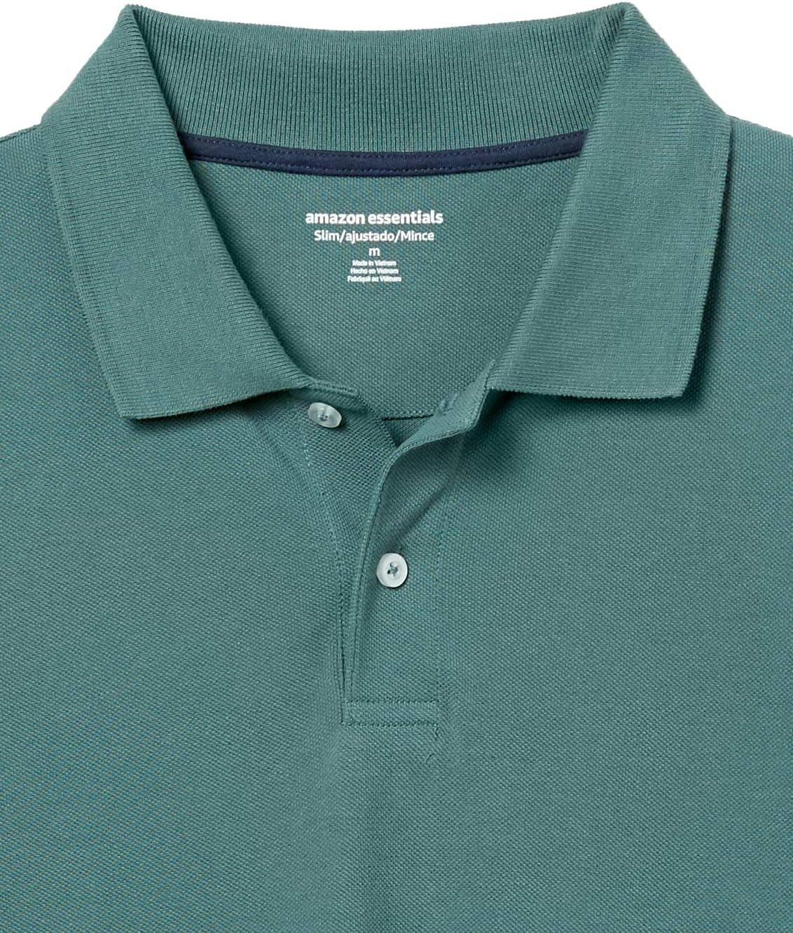 image:imageAmazon Essentials Mens LongSleeve Pique Polo ShirtSage Green