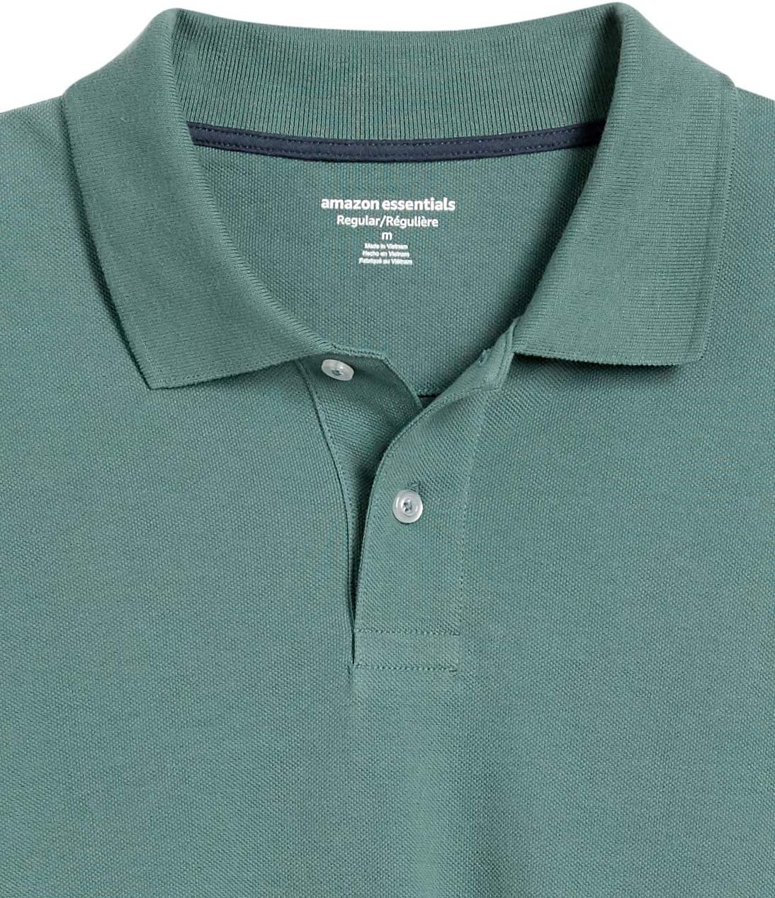 image:imageAmazon Essentials Mens LongSleeve Pique Polo ShirtSage Green
