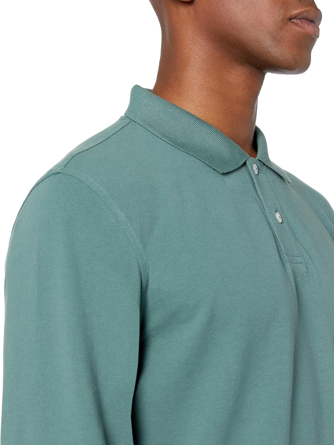 image:imageAmazon Essentials Mens LongSleeve Pique Polo ShirtSage Green