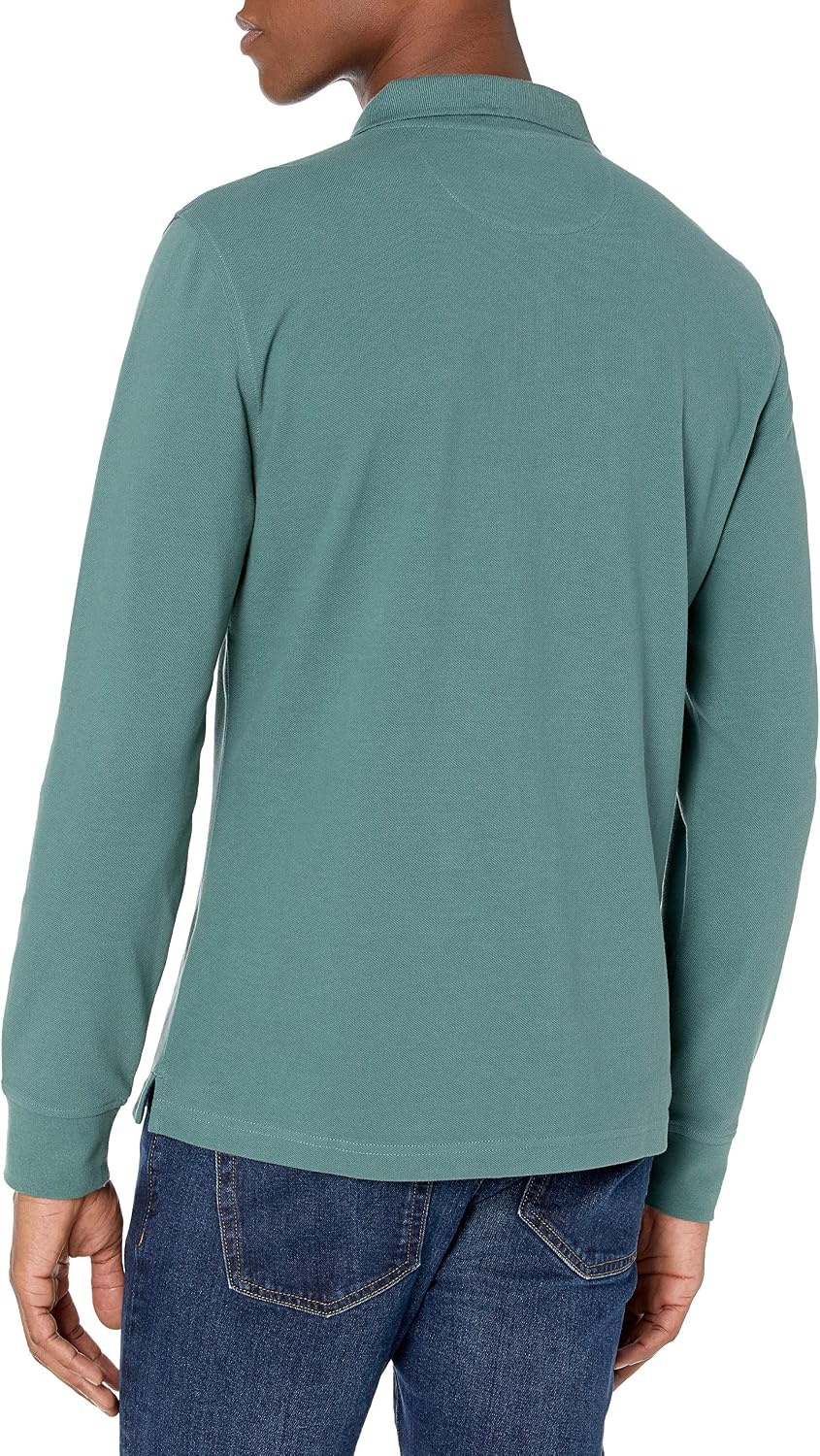 image:imageAmazon Essentials Mens LongSleeve Pique Polo ShirtSage Green