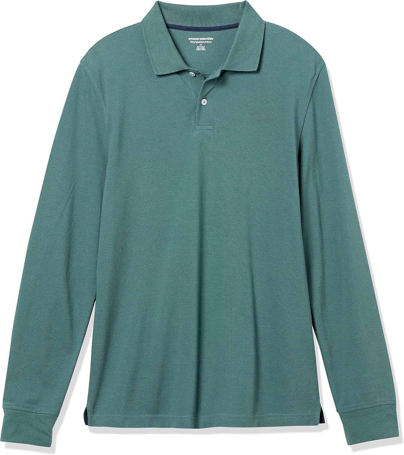 image:imageAmazon Essentials Mens LongSleeve Pique Polo ShirtSage Green
