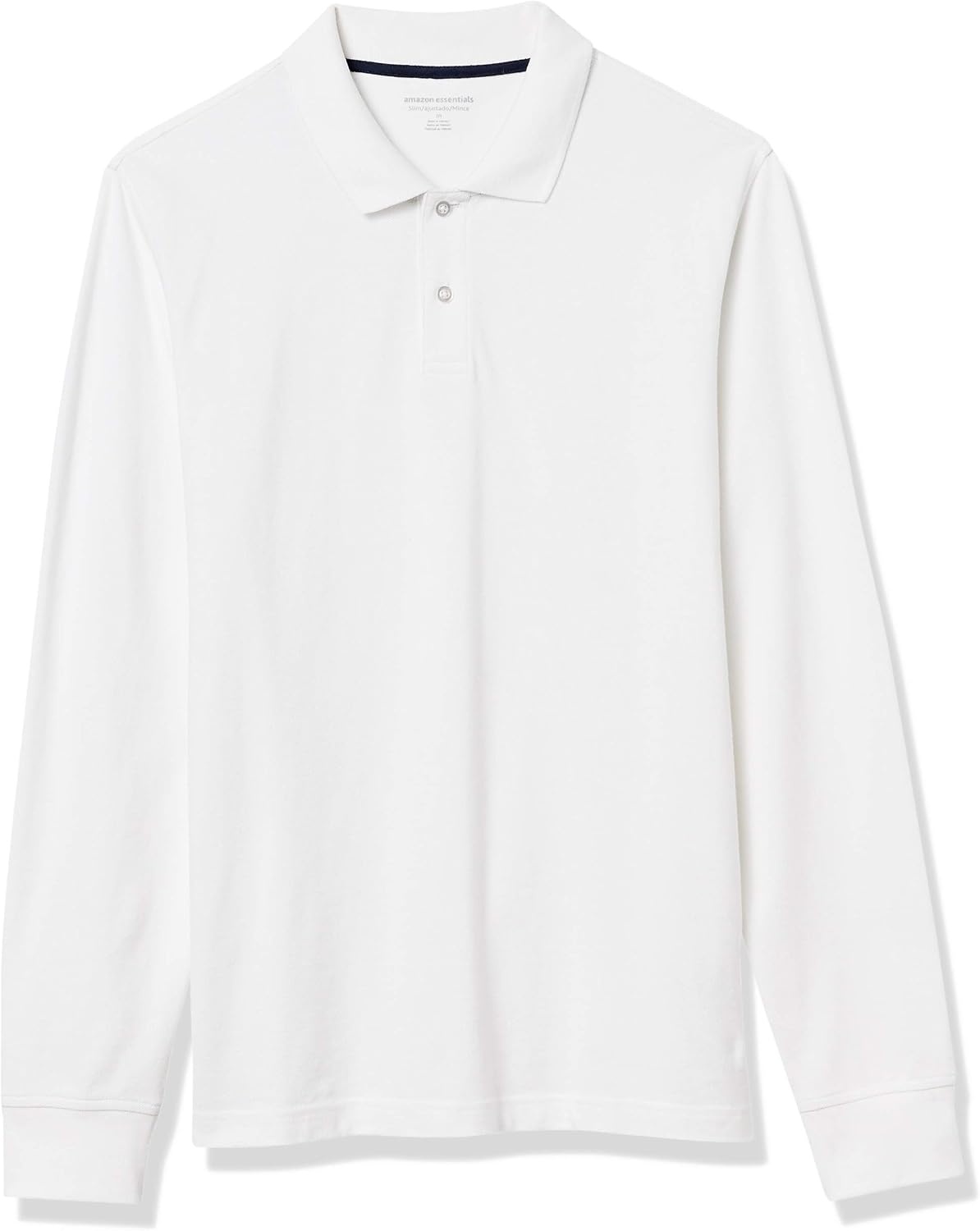 image:imageAmazon Essentials Mens LongSleeve Pique Polo ShirtWhite