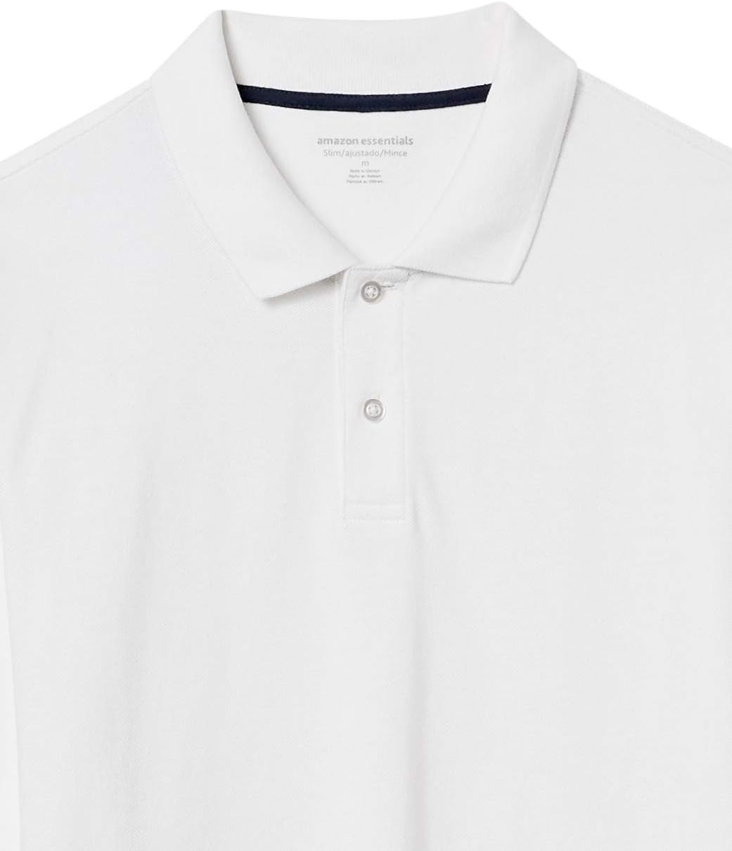 image:imageAmazon Essentials Mens LongSleeve Pique Polo ShirtWhite