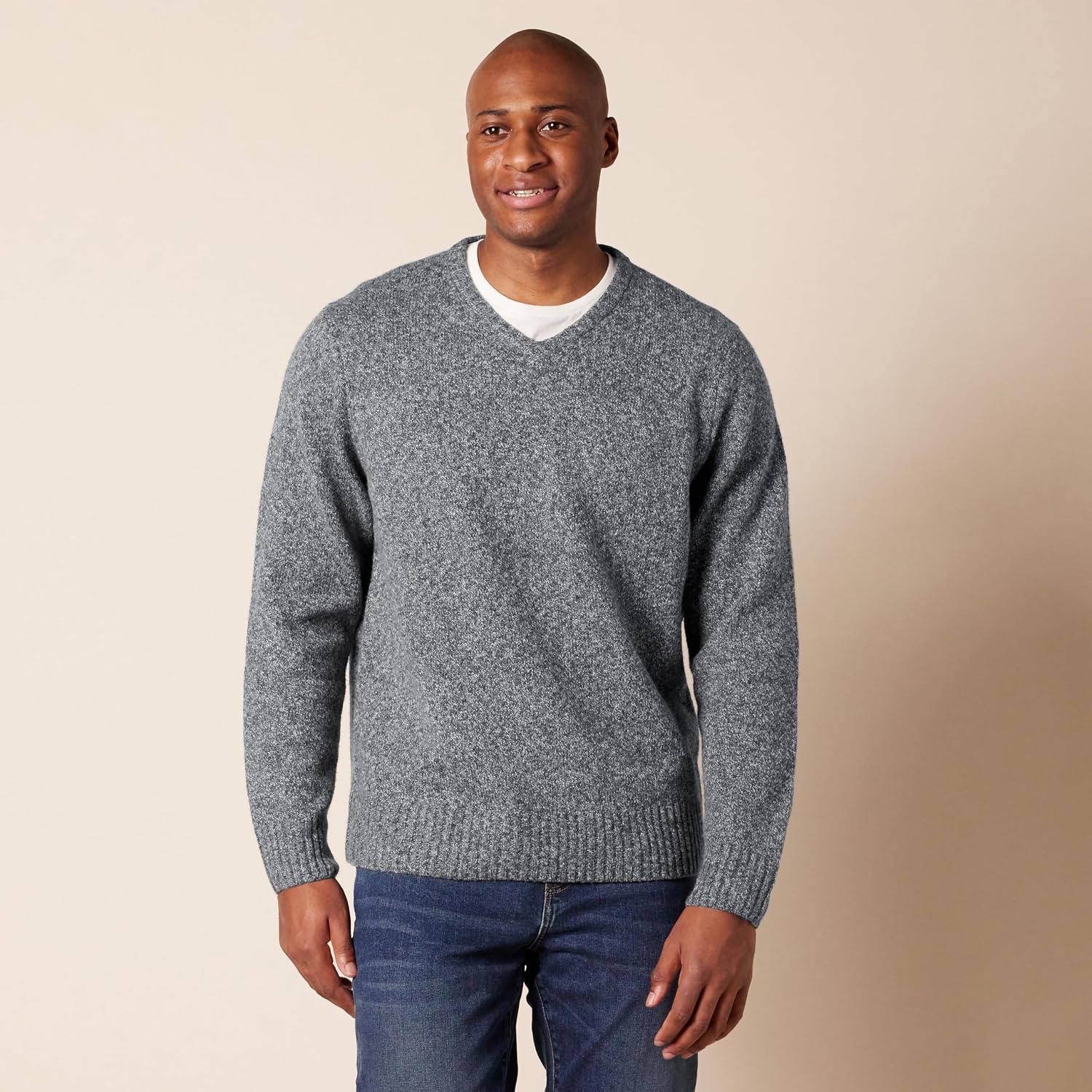 image:imageAmazon Essentials Mens LongSleeve Soft Touch SweaterCharcoal Marl
