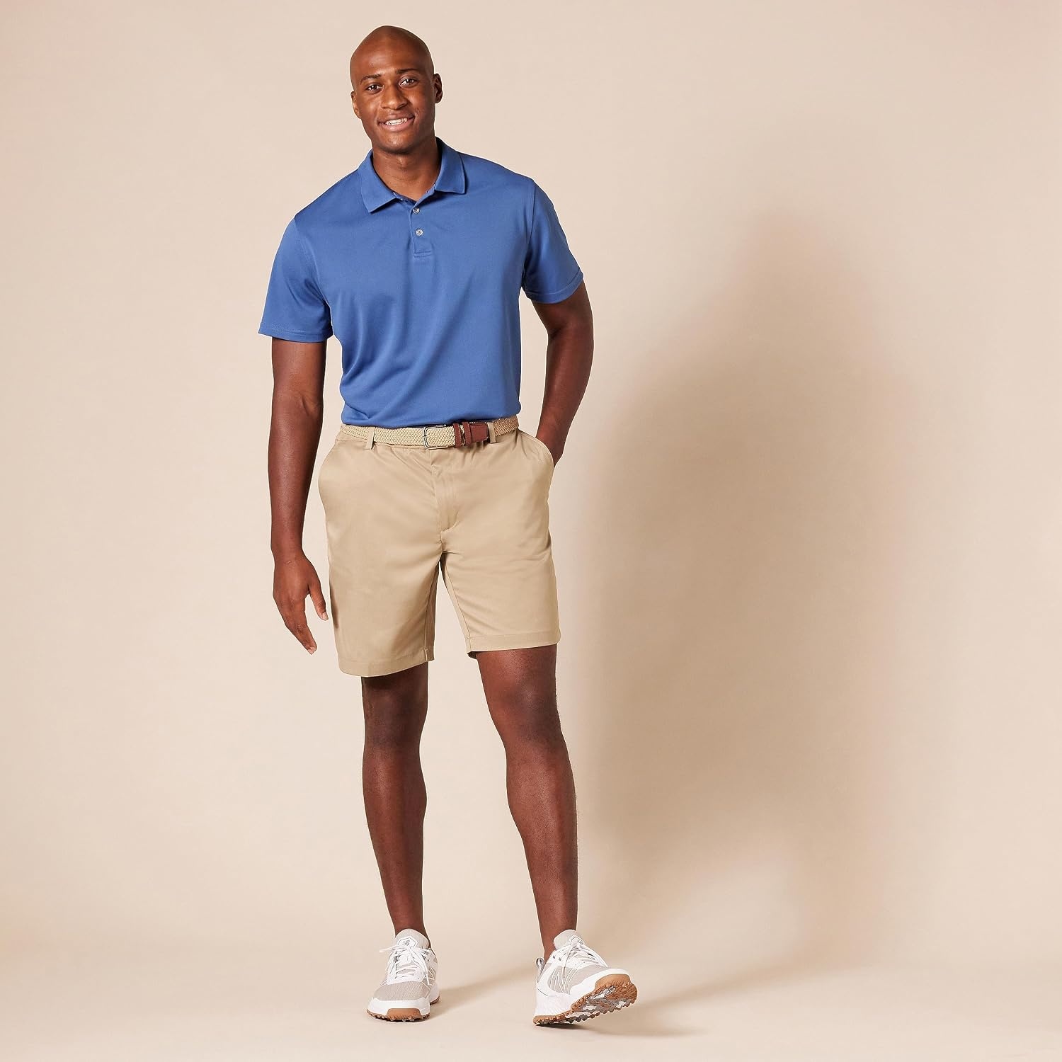 image:imageAmazon Essentials Mens Moisture Wicking Golf Polo Shirt Short Sleeve SlimFit QuickDry Active WearBlue