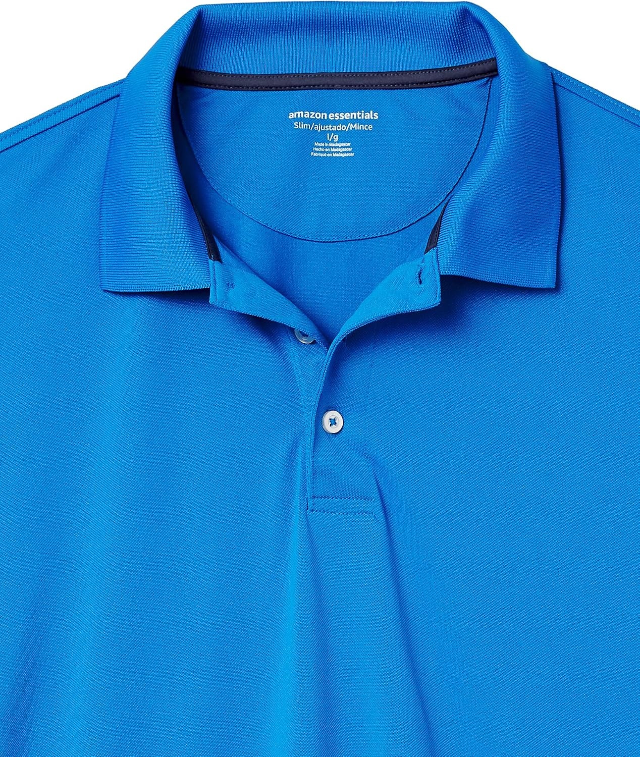 image:imageAmazon Essentials Mens Moisture Wicking Golf Polo Shirt Short Sleeve SlimFit QuickDry Active WearElectric Blue