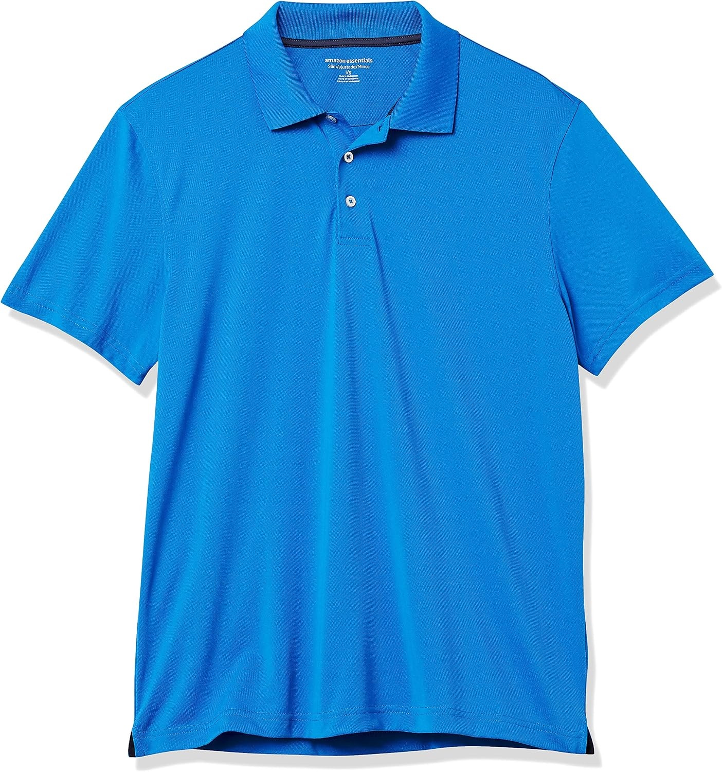 image:imageAmazon Essentials Mens Moisture Wicking Golf Polo Shirt Short Sleeve SlimFit QuickDry Active WearElectric Blue
