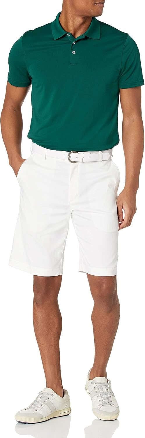 image:imageAmazon Essentials Mens Moisture Wicking Golf Polo Shirt Short Sleeve SlimFit QuickDry Active WearForest Green