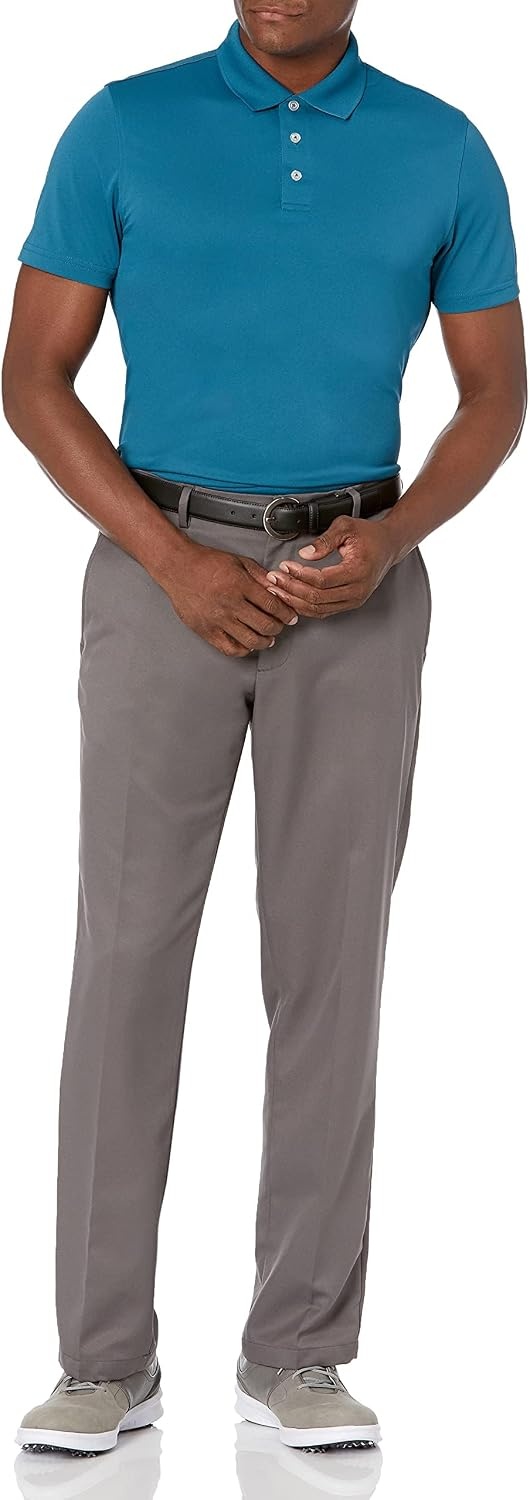 image:imageAmazon Essentials Mens Moisture Wicking Golf Polo Shirt Short Sleeve SlimFit QuickDry Active WearInk Blue