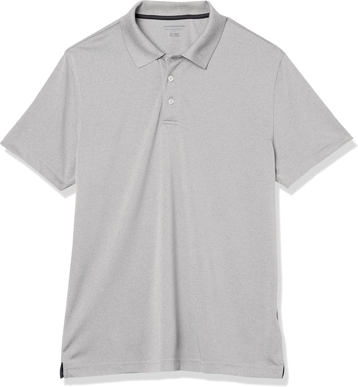 image:imageAmazon Essentials Mens Moisture Wicking Golf Polo Shirt Short Sleeve SlimFit QuickDry Active WearLight Grey Heather