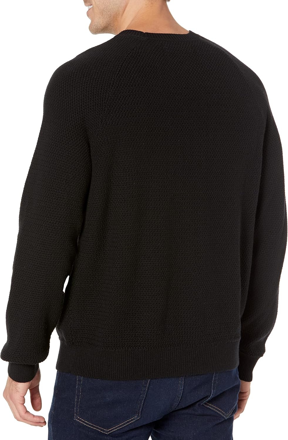 image:imageAmazon Essentials Mens Oversized Crewneck Sweater Textured Loose FitBlack