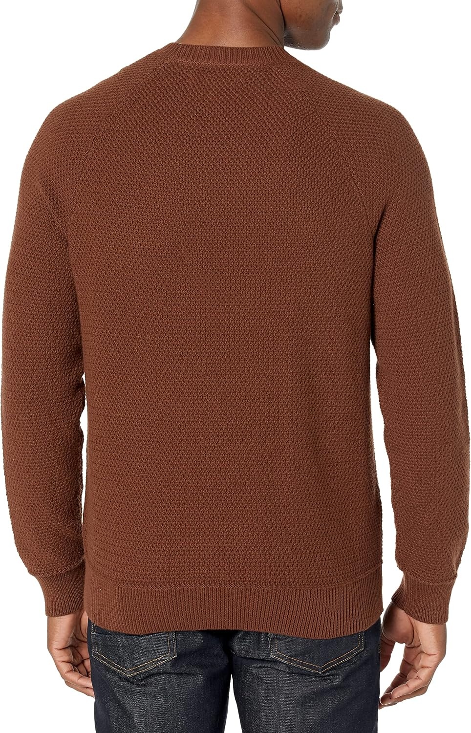 image:imageAmazon Essentials Mens Oversized Crewneck Sweater Textured Loose FitDeep Brown