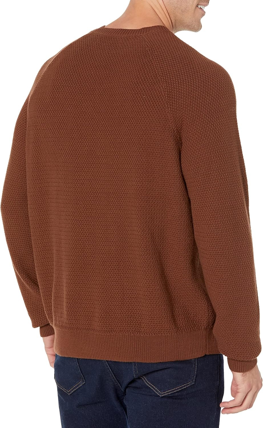 image:imageAmazon Essentials Mens Oversized Crewneck Sweater Textured Loose FitDeep Brown