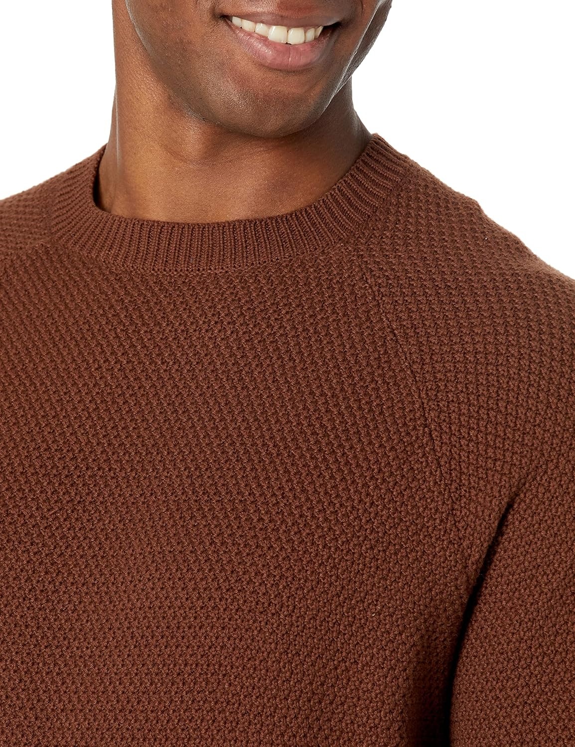 image:imageAmazon Essentials Mens Oversized Crewneck Sweater Textured Loose FitDeep Brown