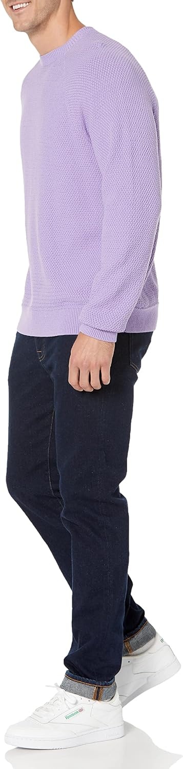 image:imageAmazon Essentials Mens Oversized Crewneck Sweater Textured Loose FitLavender