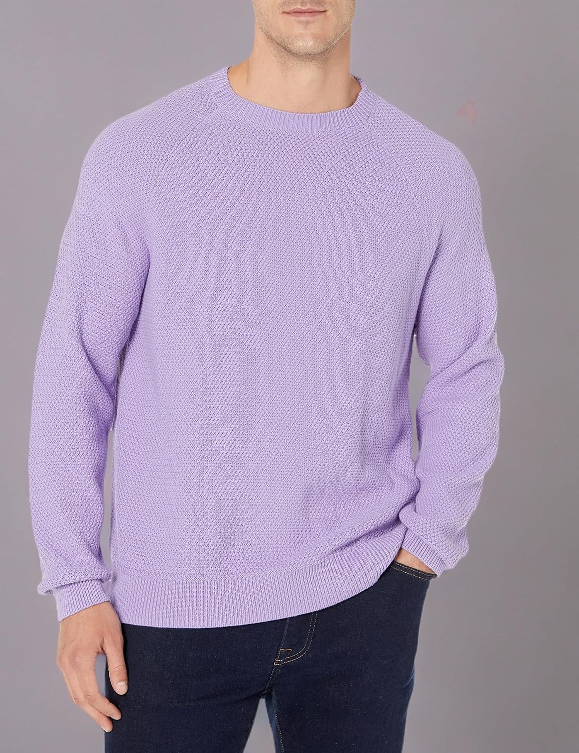 image:imageAmazon Essentials Mens Oversized Crewneck Sweater Textured Loose FitLavender
