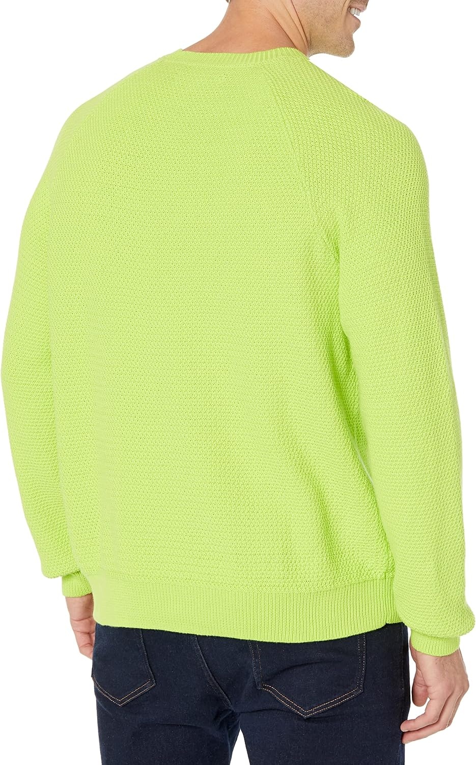 image:imageAmazon Essentials Mens Oversized Crewneck Sweater Textured Loose FitLime Green