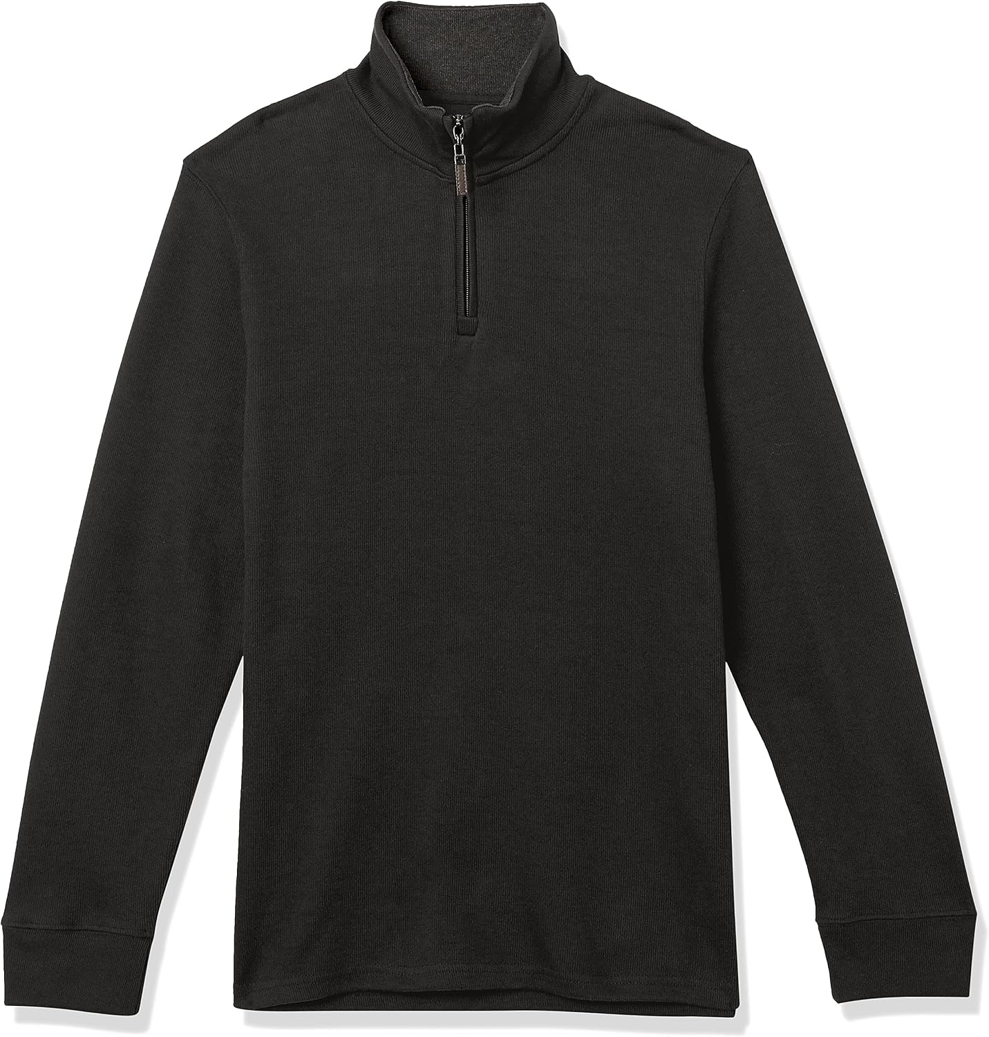 image:imageAmazon Essentials Mens QuarterZip French Rib Mock Neck Sweater Casual WearBlack
