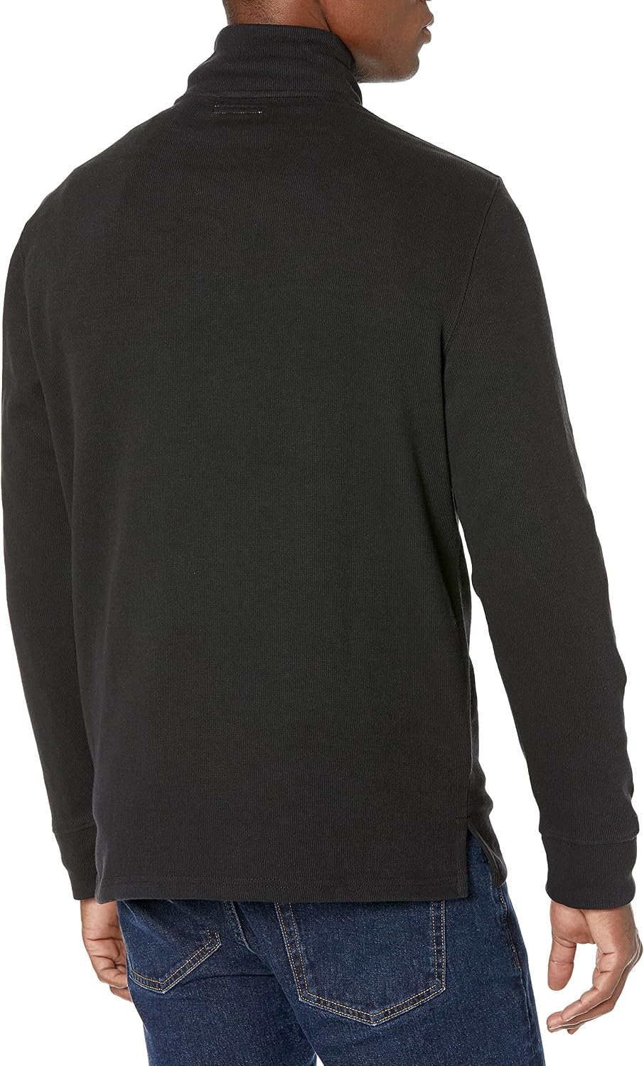 image:imageAmazon Essentials Mens QuarterZip French Rib Mock Neck Sweater Casual WearBlack