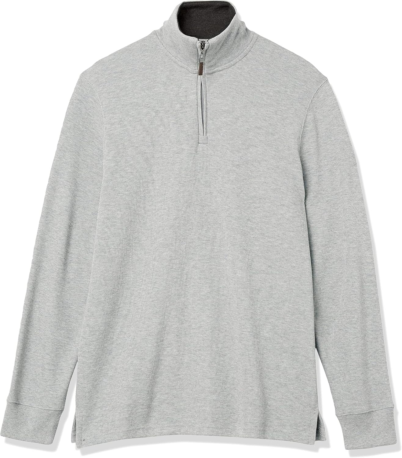 image:imageAmazon Essentials Mens QuarterZip French Rib Mock Neck Sweater Casual WearLight Grey Heather