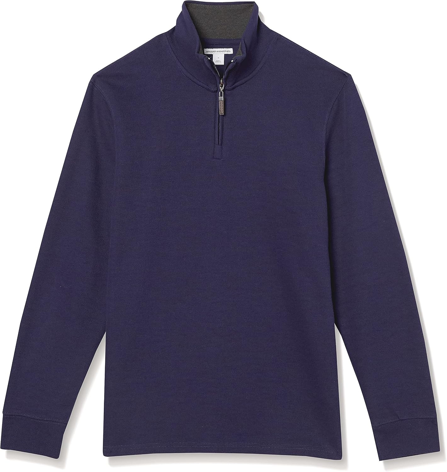 image:imageAmazon Essentials Mens QuarterZip French Rib Mock Neck Sweater Casual WearNavy