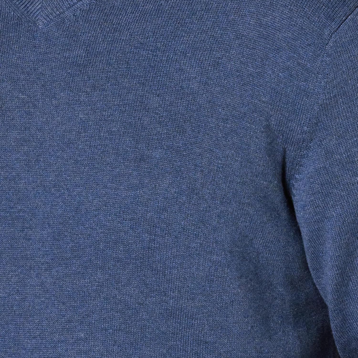 image:imageAmazon Essentials Mens Regular Fit Cotton VNeck Pullover Sweater Available in Big amp TallBlue Heather