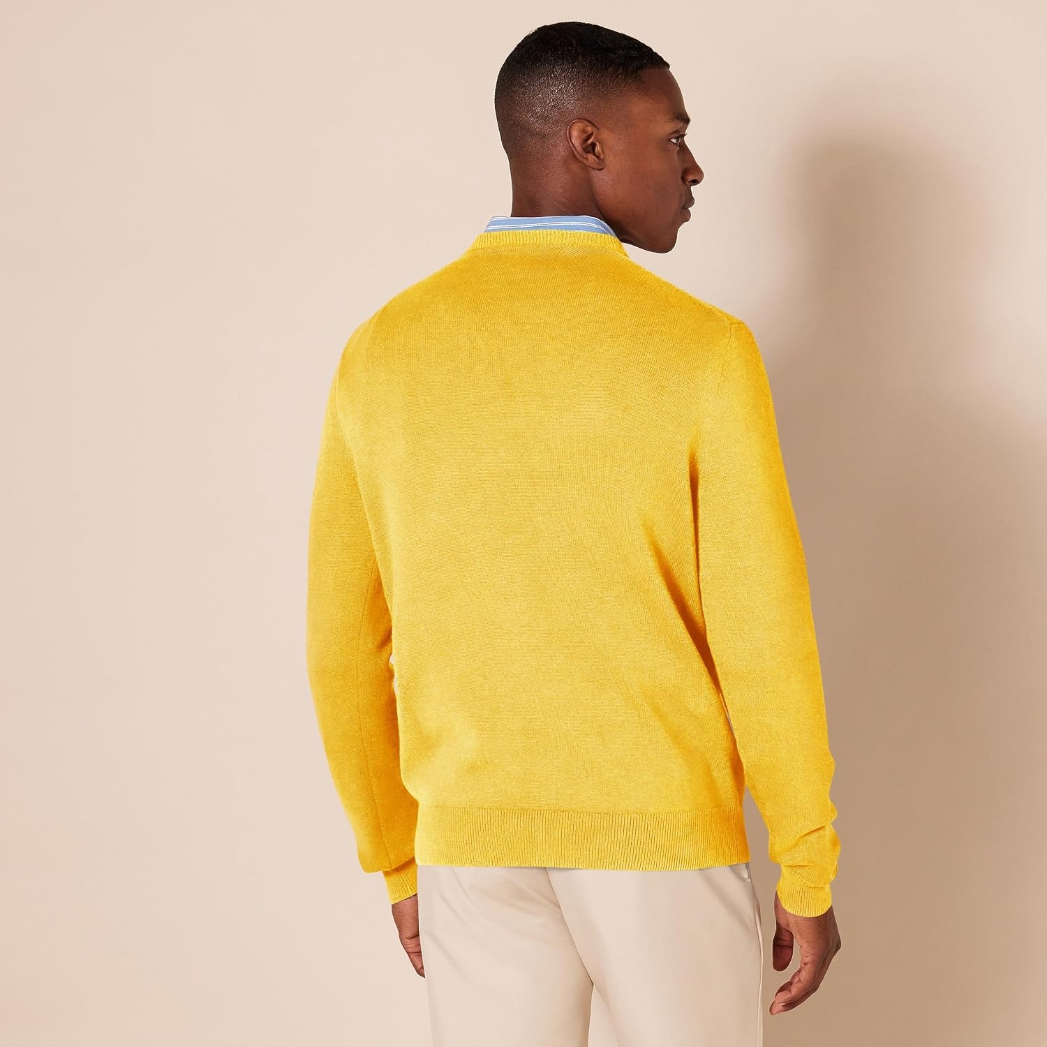 image:imageAmazon Essentials Mens Regular Fit Cotton VNeck Pullover Sweater Available in Big amp TallGold