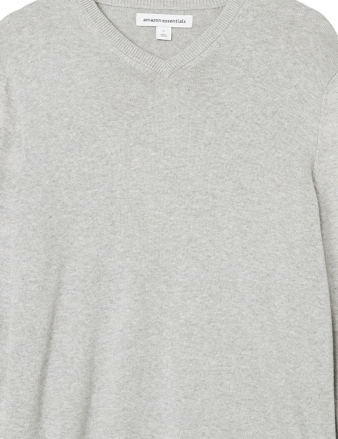image:imageAmazon Essentials Mens Regular Fit Cotton VNeck Pullover Sweater Available in Big amp TallLight Grey Heather