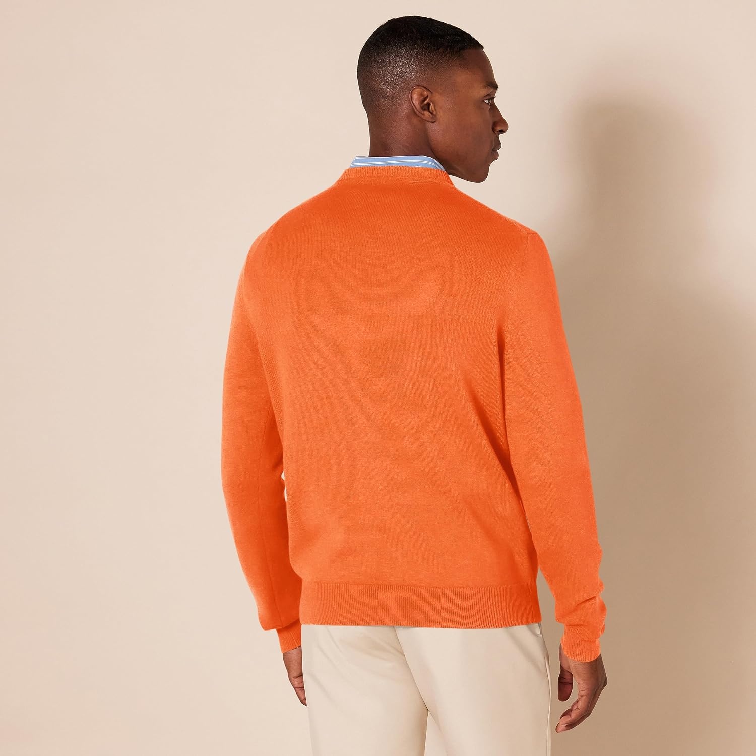 image:imageAmazon Essentials Mens Regular Fit Cotton VNeck Pullover Sweater Available in Big amp TallOrange