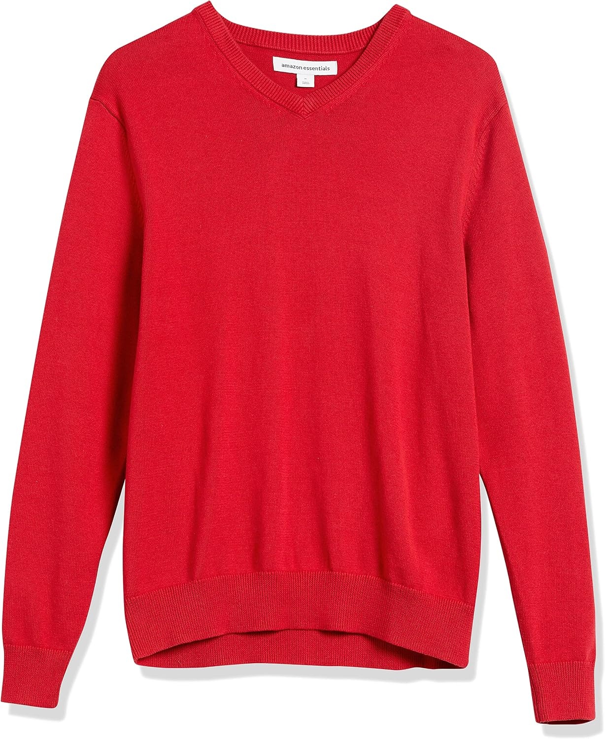image:imageAmazon Essentials Mens Regular Fit Cotton VNeck Pullover Sweater Available in Big amp TallRed