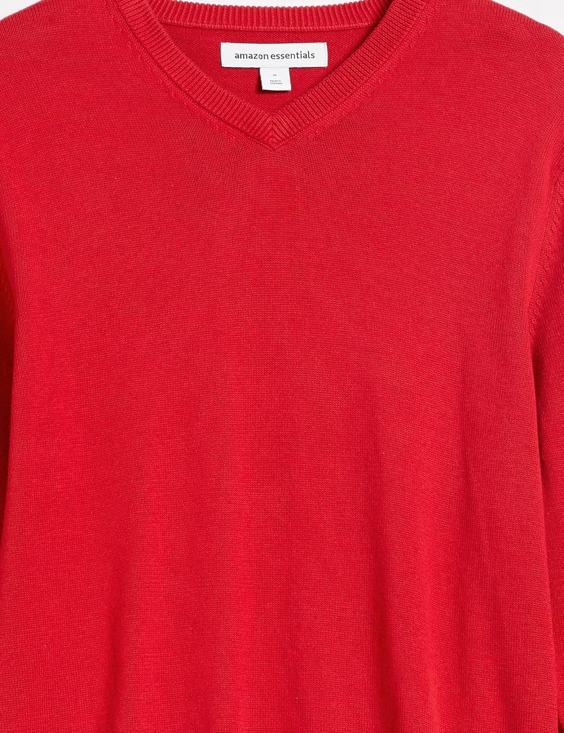 image:imageAmazon Essentials Mens Regular Fit Cotton VNeck Pullover Sweater Available in Big amp TallRed