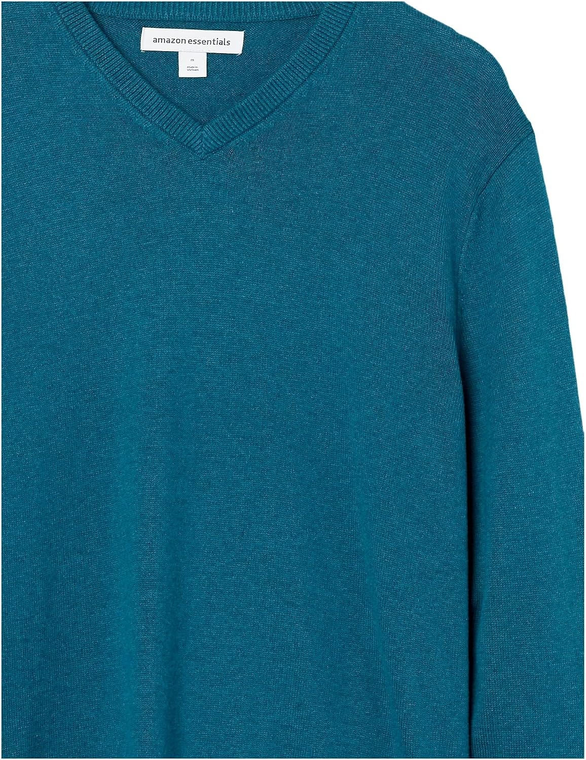 image:imageAmazon Essentials Mens Regular Fit Cotton VNeck Pullover Sweater Available in Big amp TallTeal Heather