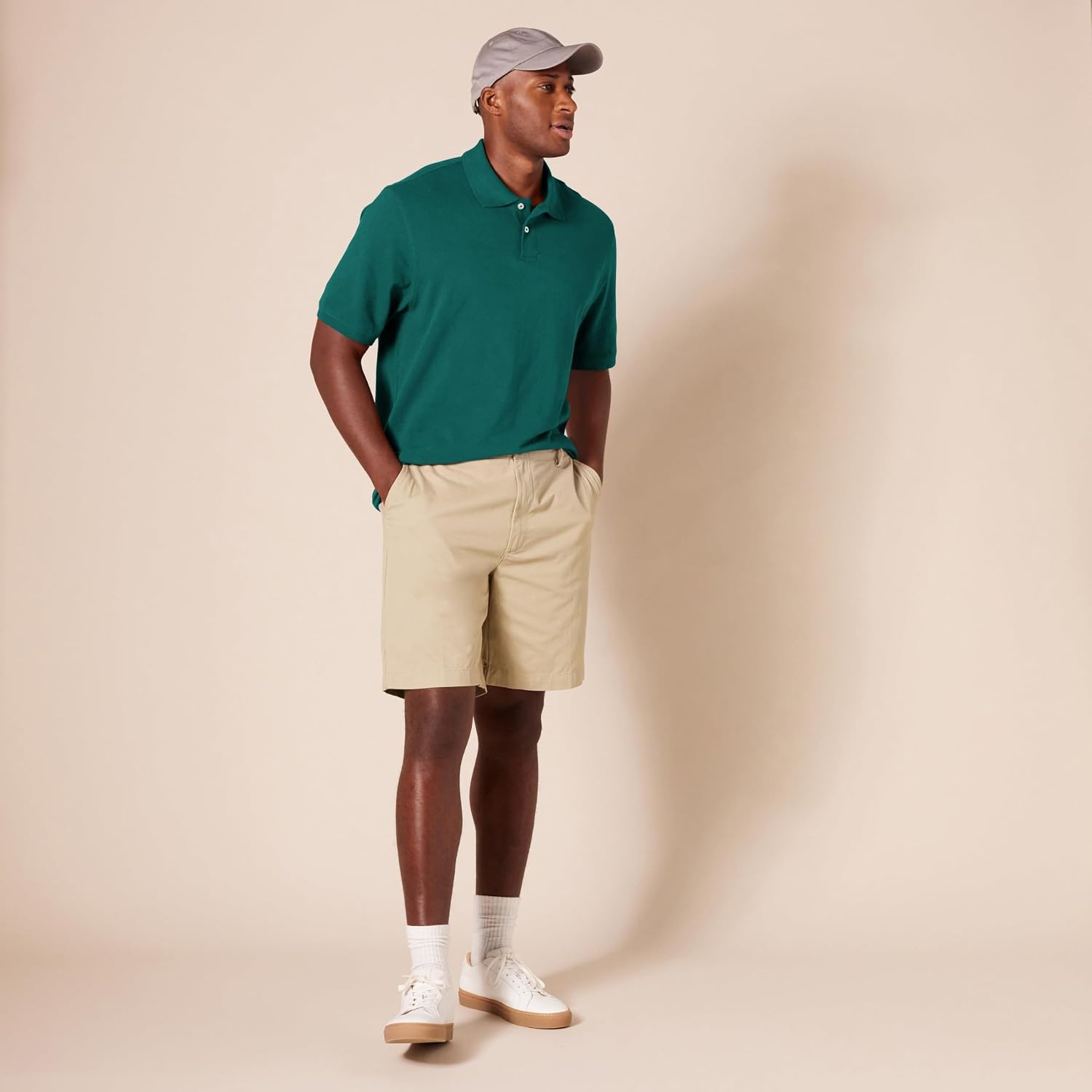 image:imageAmazon Essentials Mens RegularFit Short Sleeve Cotton Pique Polo Shirt Available in Big amp TallHunter Green
