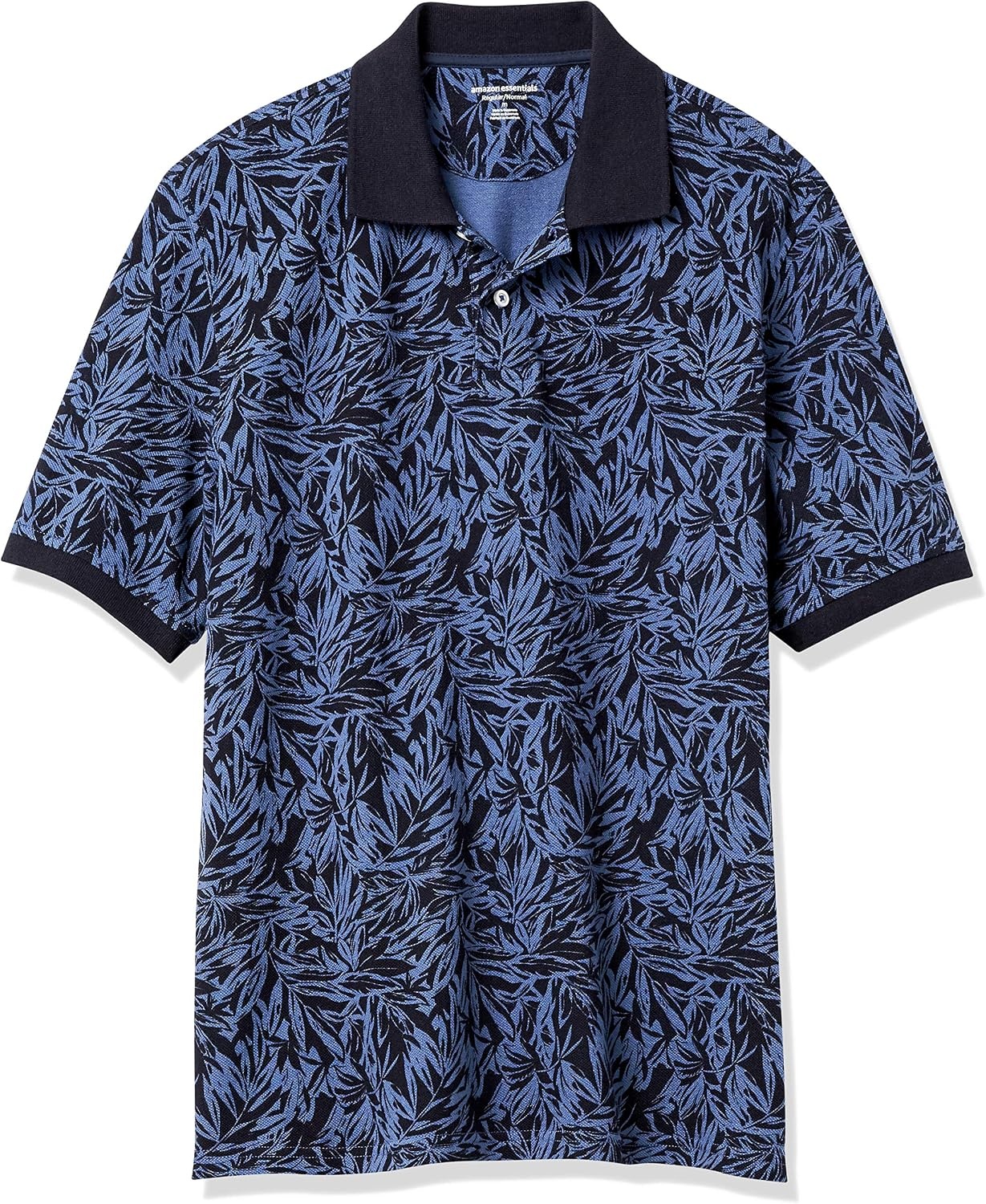 image:imageAmazon Essentials Mens RegularFit Short Sleeve Cotton Pique Polo Shirt Available in Big amp TallIndigo Palm