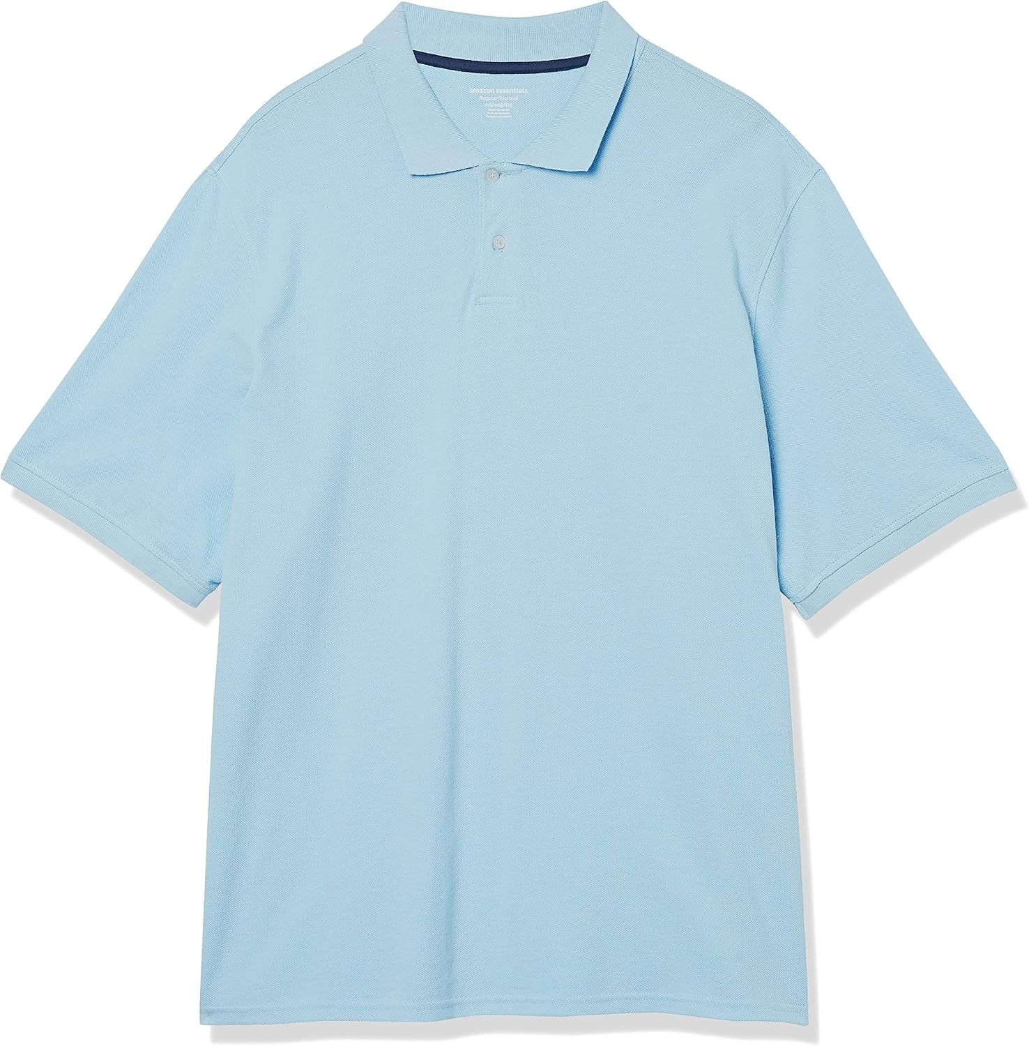 image:imageAmazon Essentials Mens RegularFit Short Sleeve Cotton Pique Polo Shirt Available in Big amp TallLight Blue