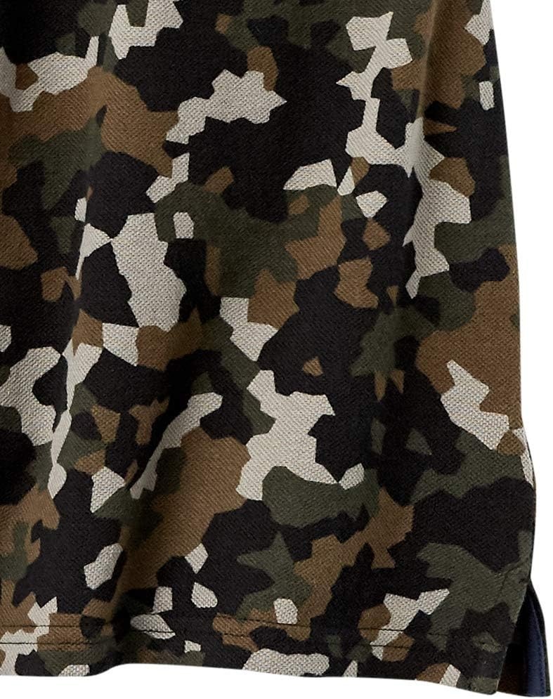 image:imageAmazon Essentials Mens RegularFit Short Sleeve Cotton Pique Polo Shirt Available in Big amp TallOlive Geo Camo