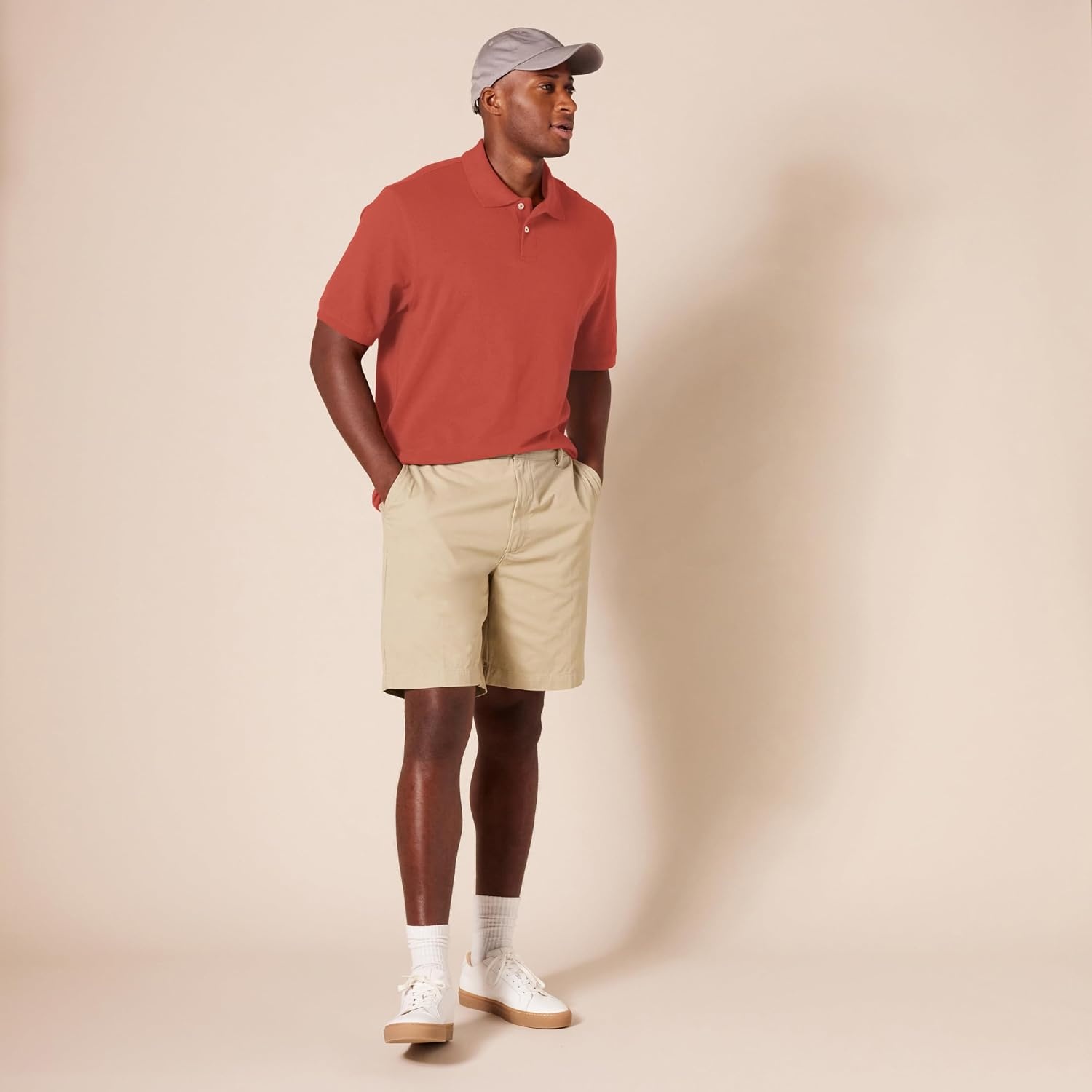image:imageAmazon Essentials Mens RegularFit Short Sleeve Cotton Pique Polo Shirt Available in Big amp TallRust