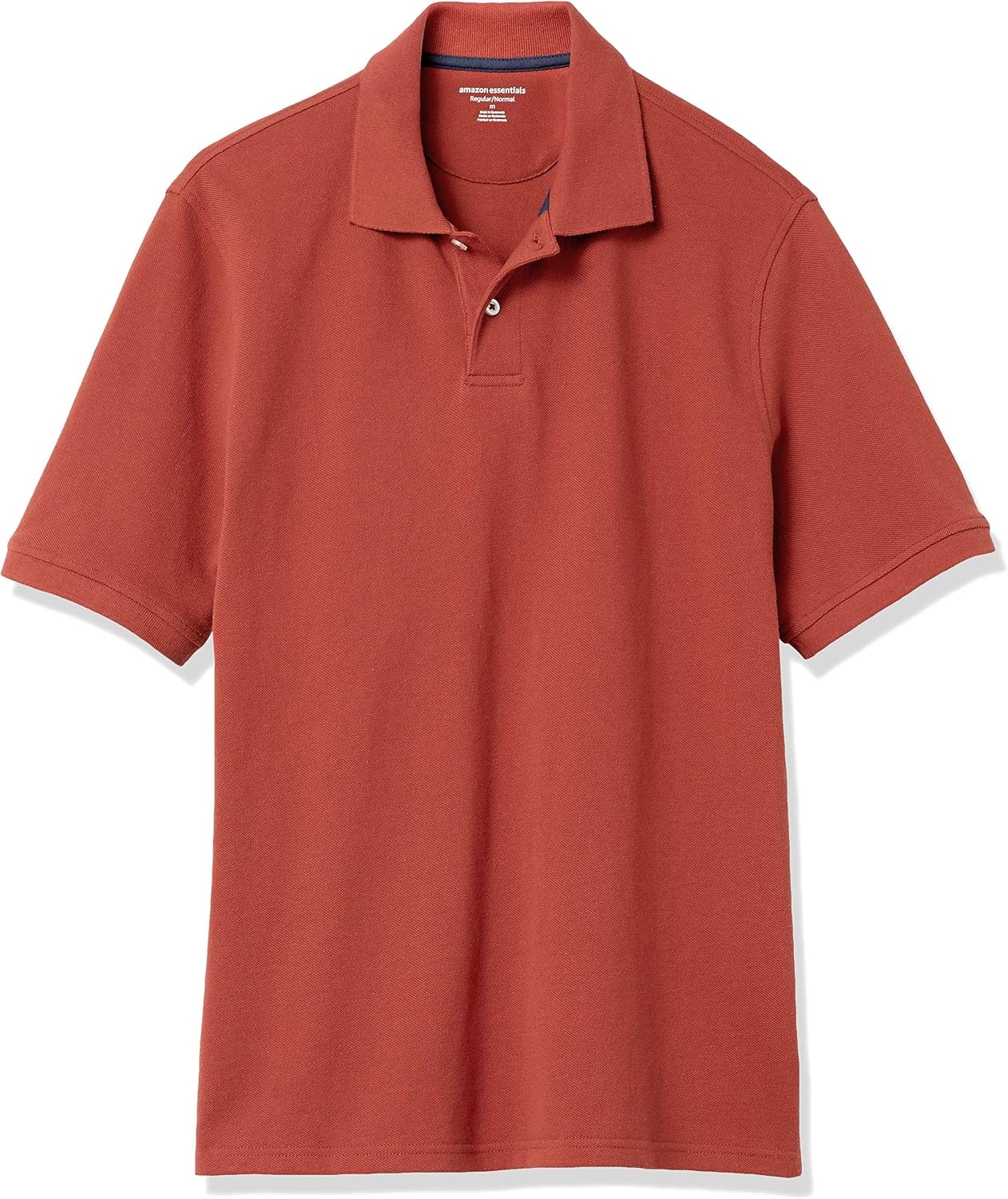 image:imageAmazon Essentials Mens RegularFit Short Sleeve Cotton Pique Polo Shirt Available in Big amp TallRust