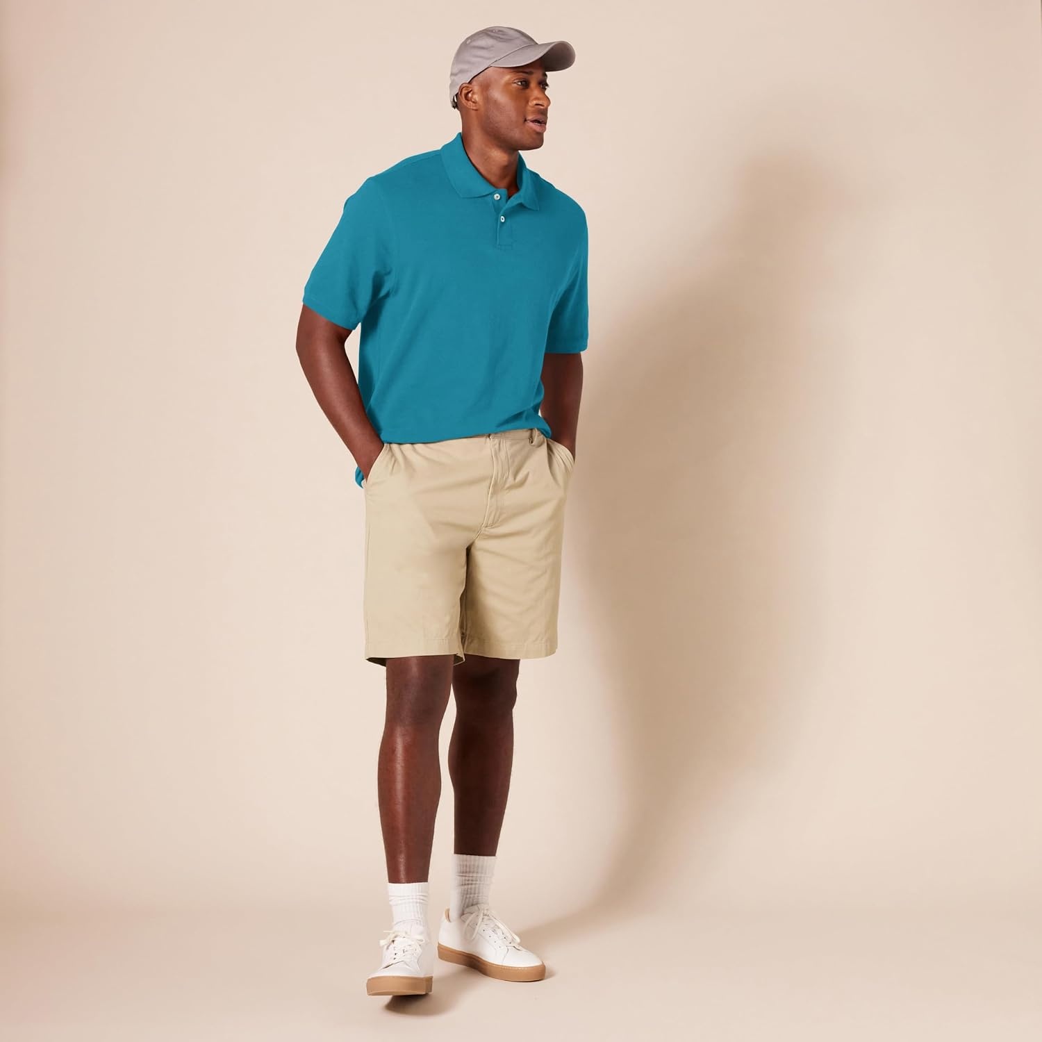 image:imageAmazon Essentials Mens RegularFit Short Sleeve Cotton Pique Polo Shirt Available in Big amp TallTeal Blue