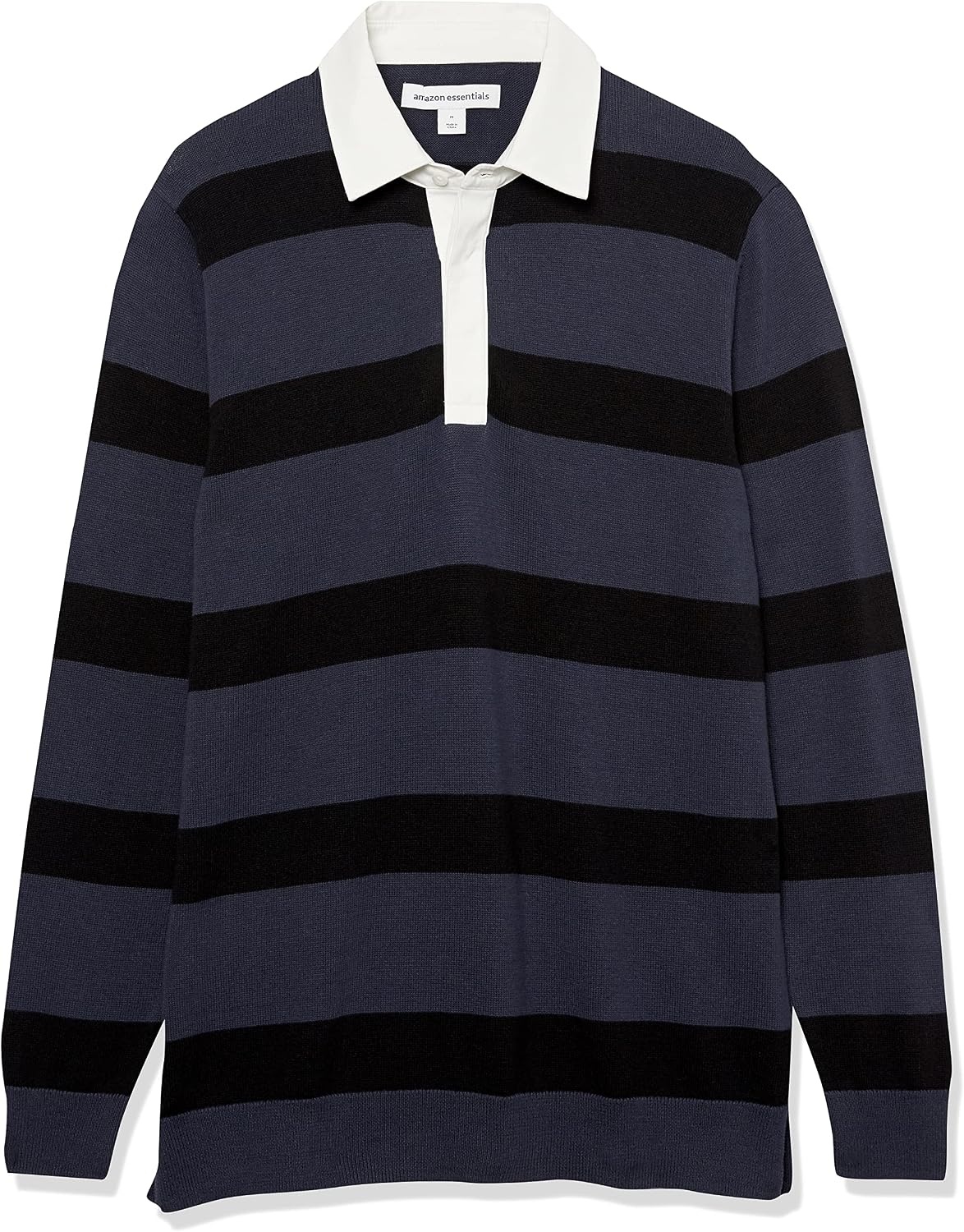 image:imageAmazon Essentials Mens Rugby SweaterDark Navy Rugby Stripe
