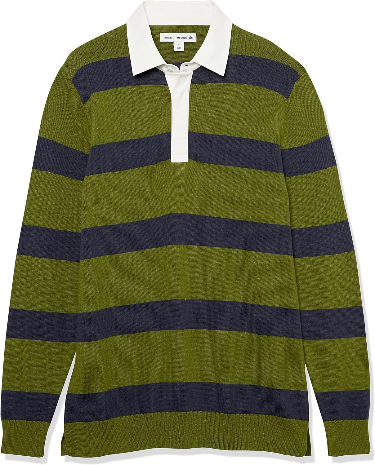 image:imageAmazon Essentials Mens Rugby SweaterOlive Stripe