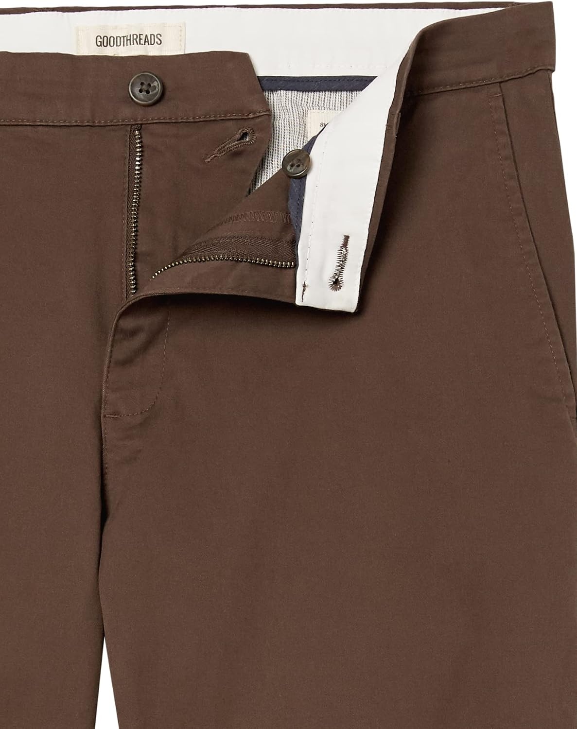 image:imageAmazon Essentials Mens SkinnyFit Washed Comfort Stretch Chino Pant Previously GoodthreadsBrown