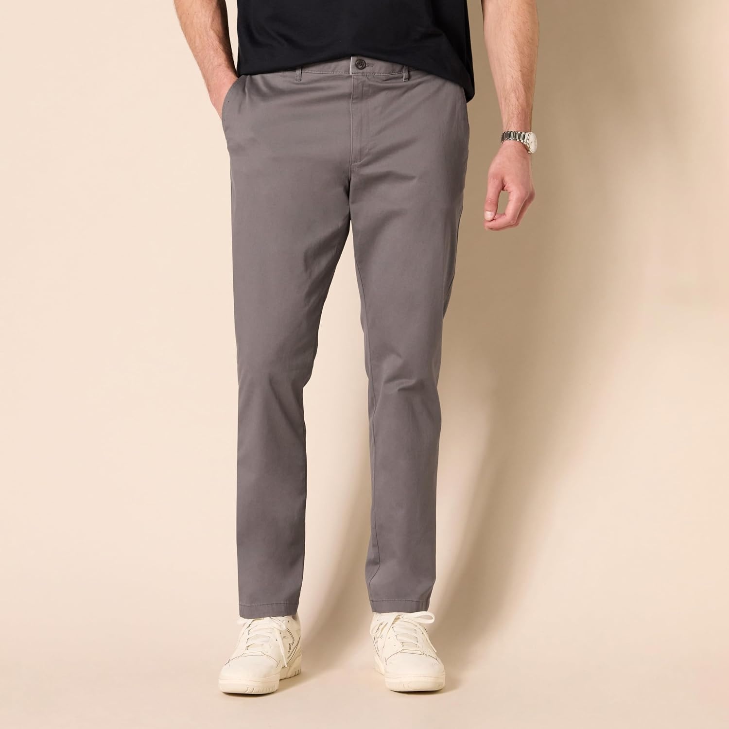 image:imageAmazon Essentials Mens SkinnyFit Washed Comfort Stretch Chino Pant Previously GoodthreadsGrey