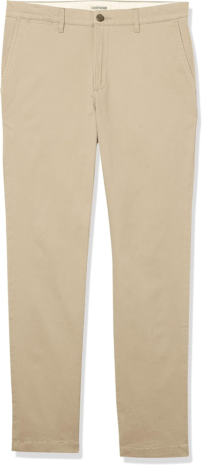 image:imageAmazon Essentials Mens SkinnyFit Washed Comfort Stretch Chino Pant Previously GoodthreadsKhaki