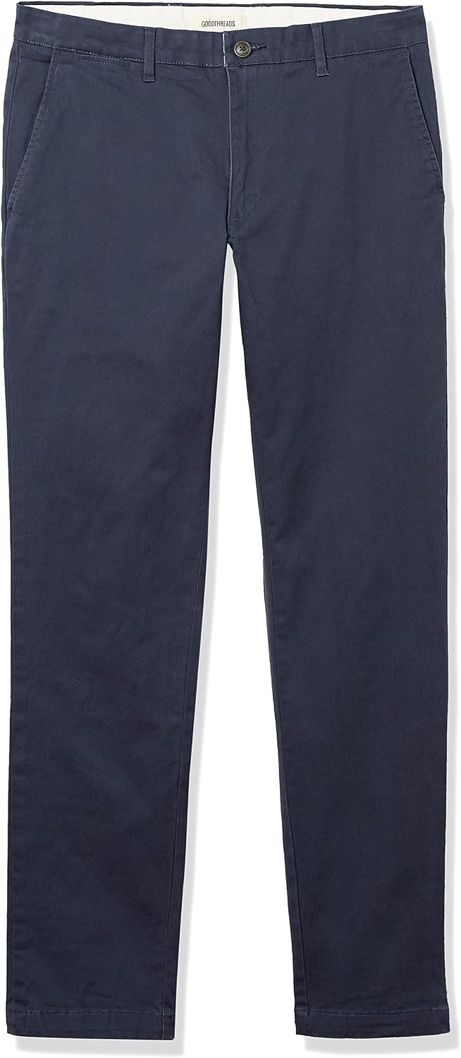 image:imageAmazon Essentials Mens SkinnyFit Washed Comfort Stretch Chino Pant Previously GoodthreadsNavy
